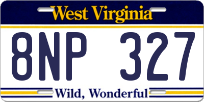WV license plate 8NP327