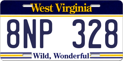 WV license plate 8NP328