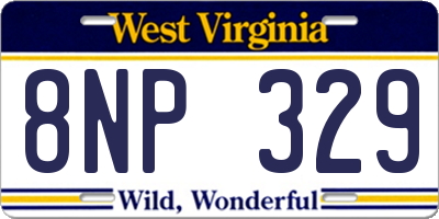 WV license plate 8NP329