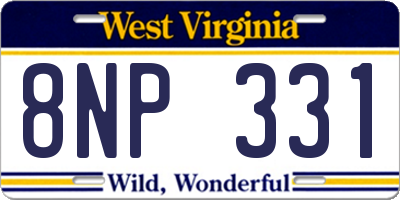 WV license plate 8NP331