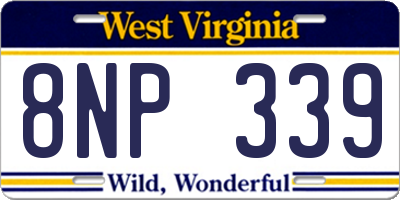 WV license plate 8NP339