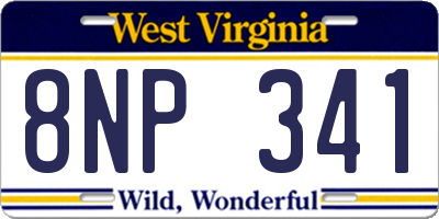 WV license plate 8NP341