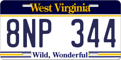 WV license plate 8NP344