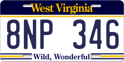 WV license plate 8NP346