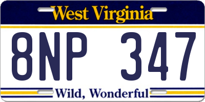 WV license plate 8NP347