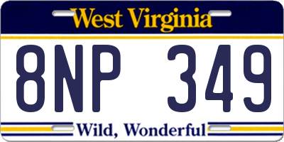 WV license plate 8NP349
