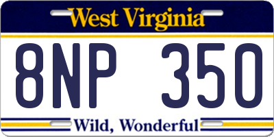 WV license plate 8NP350