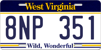 WV license plate 8NP351