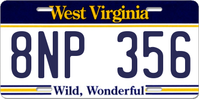 WV license plate 8NP356