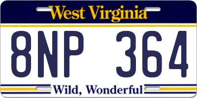 WV license plate 8NP364