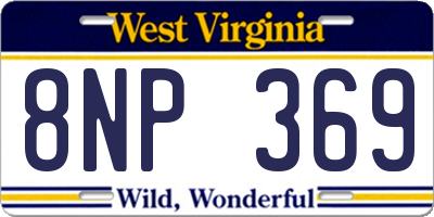 WV license plate 8NP369