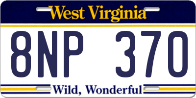 WV license plate 8NP370