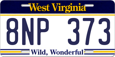 WV license plate 8NP373