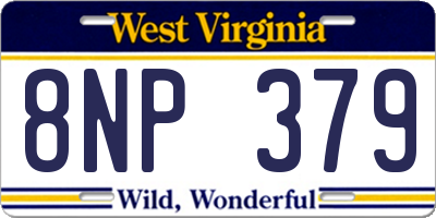 WV license plate 8NP379