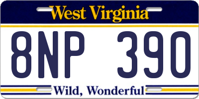 WV license plate 8NP390