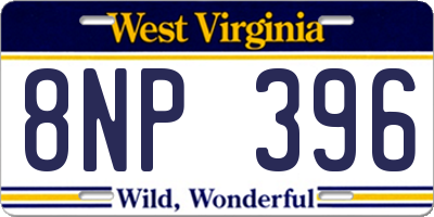 WV license plate 8NP396