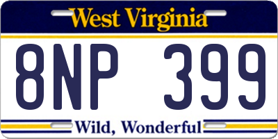 WV license plate 8NP399