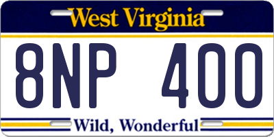 WV license plate 8NP400