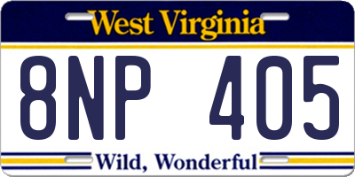 WV license plate 8NP405