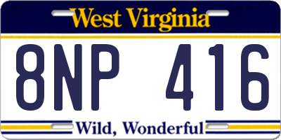 WV license plate 8NP416