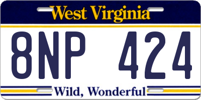 WV license plate 8NP424