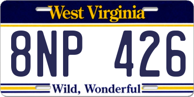 WV license plate 8NP426