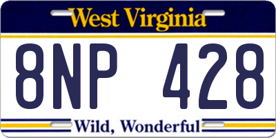 WV license plate 8NP428