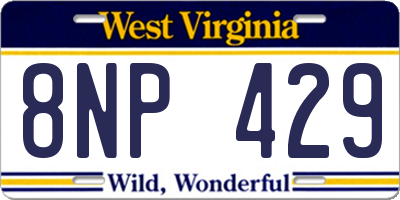WV license plate 8NP429