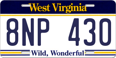 WV license plate 8NP430