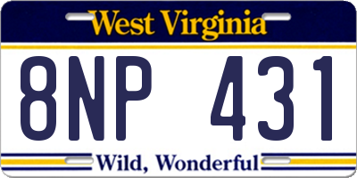 WV license plate 8NP431