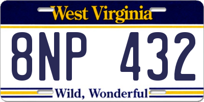 WV license plate 8NP432