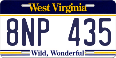 WV license plate 8NP435