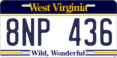 WV license plate 8NP436