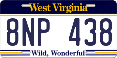 WV license plate 8NP438
