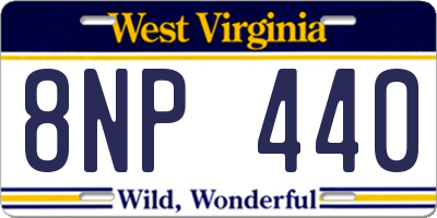WV license plate 8NP440