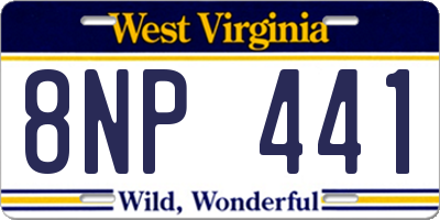 WV license plate 8NP441
