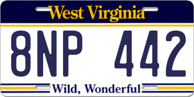 WV license plate 8NP442