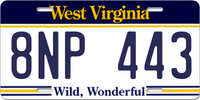 WV license plate 8NP443
