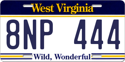 WV license plate 8NP444