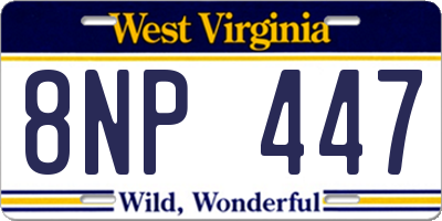 WV license plate 8NP447