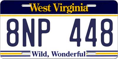 WV license plate 8NP448