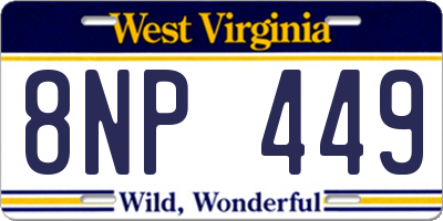 WV license plate 8NP449