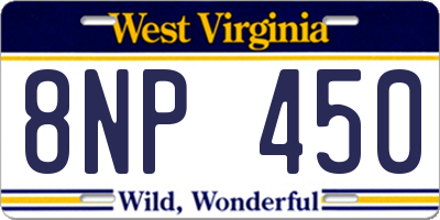 WV license plate 8NP450