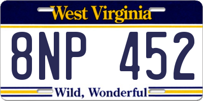 WV license plate 8NP452