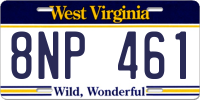 WV license plate 8NP461