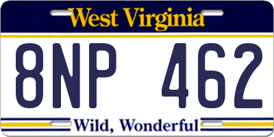 WV license plate 8NP462