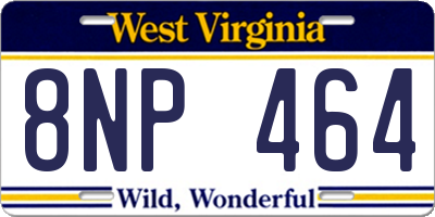 WV license plate 8NP464
