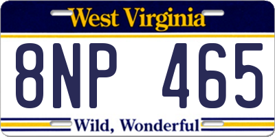 WV license plate 8NP465