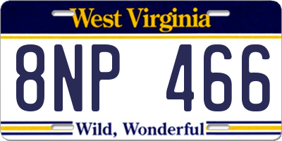 WV license plate 8NP466
