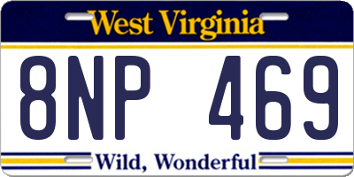 WV license plate 8NP469